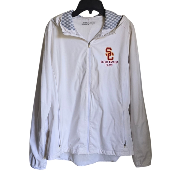 Nike Shield Golf Jacket USC Scholarship Club Womens Size Large White - Picture 1 of 8